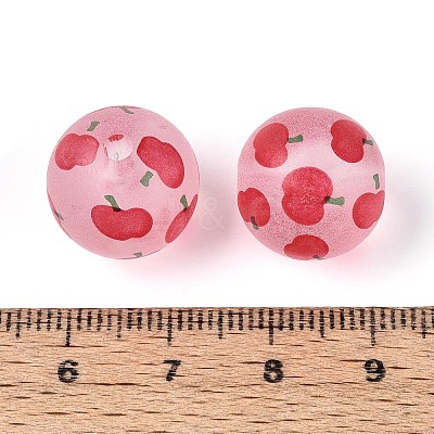Transparent Frosted Acrylic Beads FACR-T008-03B-1