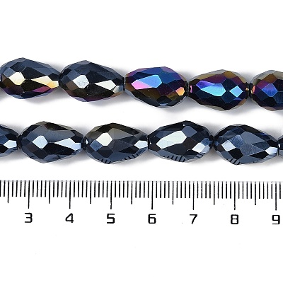 Opaque Solid Color Electroplate Glass Beads Strands EGLA-N013-P10mm-B01-1