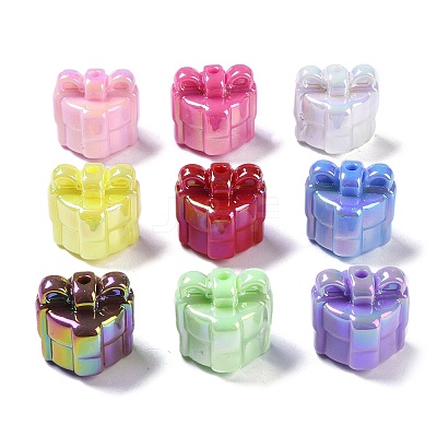 UV Plating Iridescent Acrylic with Rhinestone Beads OACR-B021-10-1