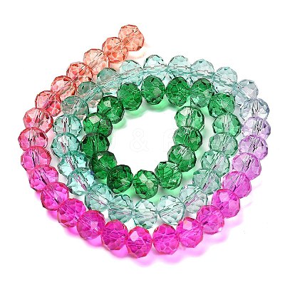 Transparent Painted Glass Beads Strands X1-DGLA-A034-T8mm-A03-1