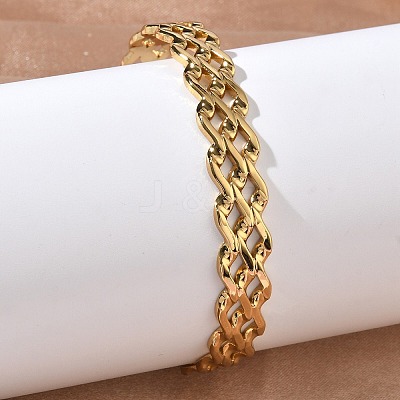 304 Stainless Steel Cuff Bangles for Women BJEW-A160-04G-1