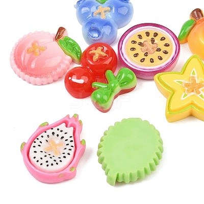 Opaque Resin Imitation Fruit Button Cabochons RE-CBA0A66-01-1