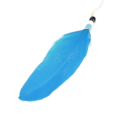 Iron Woven Web/Net with Feather Pendant Decorations LS-AJEW-B016-07B-1
