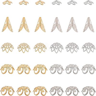 80 PCS 304 Stainless Steel Flower Bead Cap STAS-UN0004-42-1