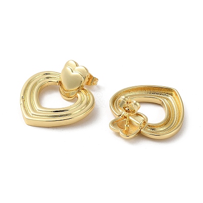 Rack Plating Brass Dangle Stud Earrings EJEW-M230-01G-1
