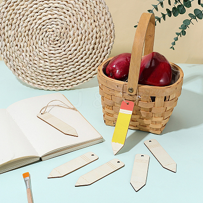 30Pcs Unfinished Wood Pencil Pendants WOOD-SP0001-82-1