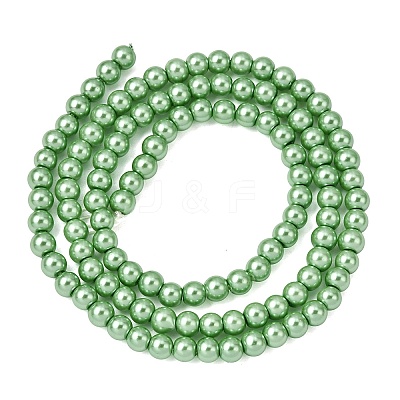 Eco-Friendly Dyed Glass Pearl Round Beads Strands HY-A002-4mm-RB008N-1