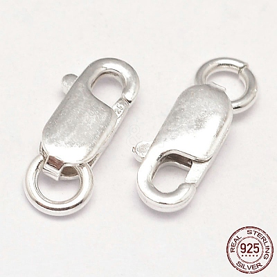 925 Sterling Silver Lobster Claw Clasps STER-F014-08C-1