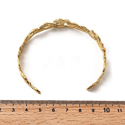 Summer 304 Stainless Steel Cuff Bangles for Women BJEW-F510-01G-1