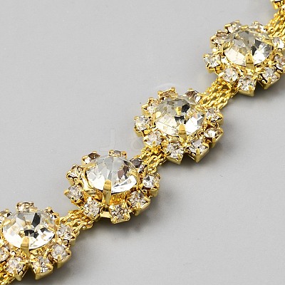 Alloy Rhinestone Cup Chains LCHA-WH0001-06G-1