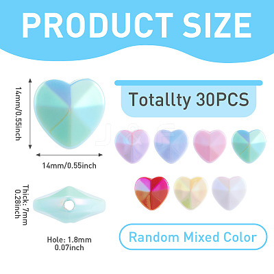 30Pcs UV Plating Opaque Acrylic Beads OACR-TADJ0001-10-1