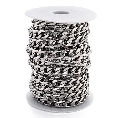 Tarnish Resistant 304 Stainless Steel Cuban Link Chain STAS-B019-01P-1