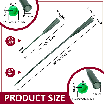 100Pcs 2 Styles Plastic Extendable Stem Water Tubes with Caps AJEW-FG0005-26-1