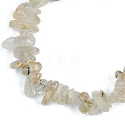 Unisex Chip Natural Rutilated Quartz Beaded Stretch Bracelets BJEW-S143-15-1