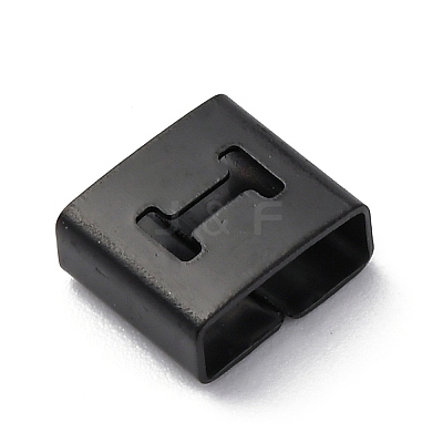 Ion Plating(IP) 304 Stainless Steel Square Slide Charms STAS-L132-03I-B-1