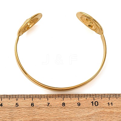 304 Stainless Steel Cuff Bangles for Women BJEW-C123-01B-G-1