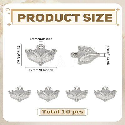 10Pcs 304 Stainless Steel Charms STAS-LP0003-85-1