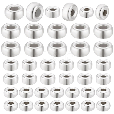60Pcs Rondelle 925 Sterling Silver Spacer Beads STER-PH0003-08-1