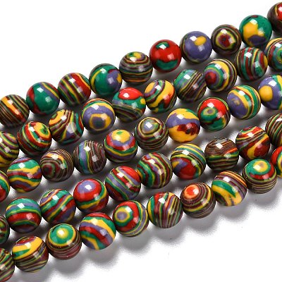 Synthetic Malachite Beads Strands G-I199-32-10mm-G-1