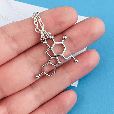Brass Chemical Symbol Pendant Necklaces for Women FS-WG3AB2F-01-1