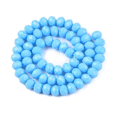Opaque Solid Color Imitation Jade Glass Beads Strands EGLA-A044-P8mm-D08-1