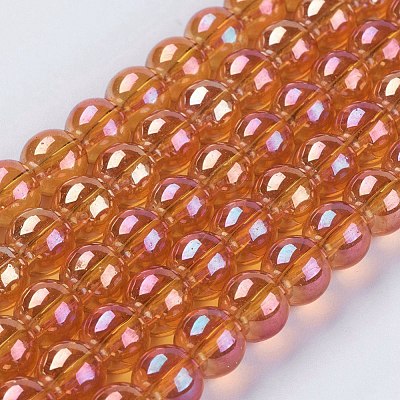 Electroplate Glass Beads Strands GLAA-K025-FR-8mm-A-1