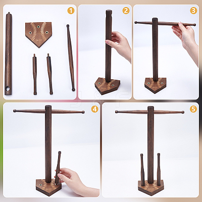 Baseball PineWood Championship Ring Organizer Display Tower Stands RDIS-WH0001-41-1