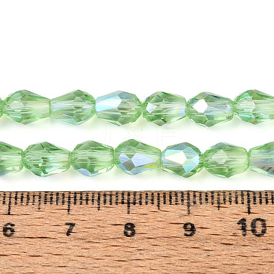 Transparent Electroplate Glass Beads Strands EGLA-N023-6x8mm-A08-1