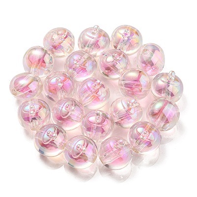 UV Plating Rainbow Iridescent Acrylic Beads OACR-A014-02C-1