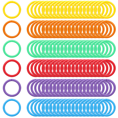 120Pcs 6 colors Plastic Loose Leaf Book Binder Rings KY-CP0001-25B-1
