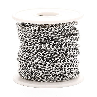 Tarnish Resistant 304 Stainless Steel Cuban Link Chains CHS-K016-03B-P-1