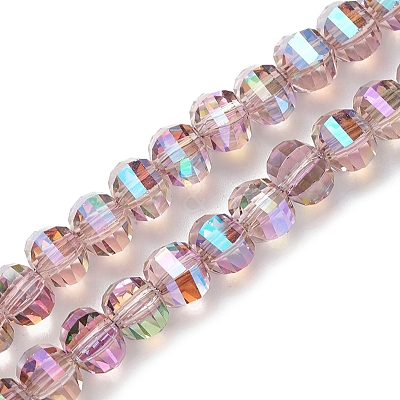 Electroplate Glass Beads Strands X-EGLA-K015-11B-1