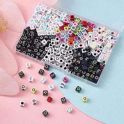 30Pcs 6 Colors Craft Acrylic Beads SACR-YW0001-60-1