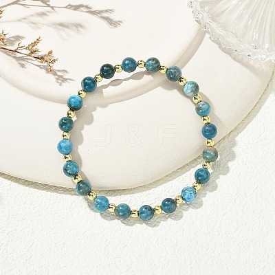 Natural Apatite & Synthetic Hematite Non-magnetic Beaded Stretch Bracelets for Women BJEW-JB13940-02-1