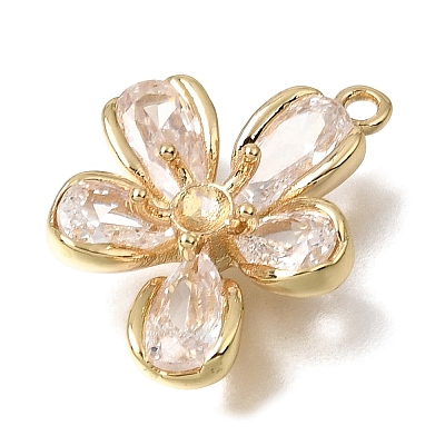 Brass Pave Cubic Zirconia Pendant Cabochon Settings CU-CBAC809-05G-1