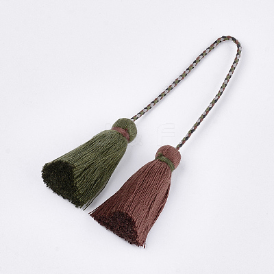 Polycotton(Polyester Cotton) Tassel Big Pendant Decorations FIND-S302-01W-1