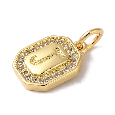 Real 18K Gold Plated Brass Micro Pave Clear Cubic Zirconia Pendants KK-L216-002G-J-1