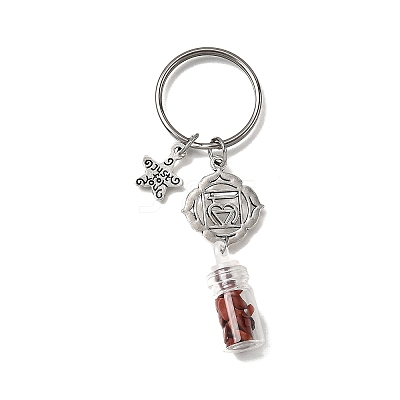 7Pcs Tibetan Style Alloy Keychains KEYC-JKC01386-1