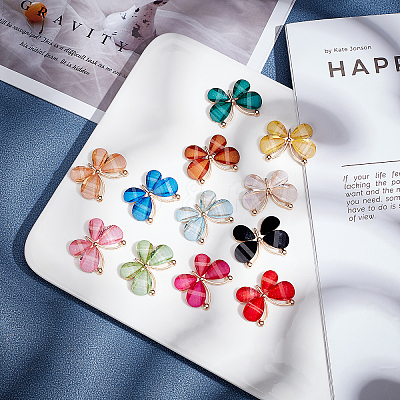 48Pcs 12 Colors Resin Pendants FIND-AR0001-11-1
