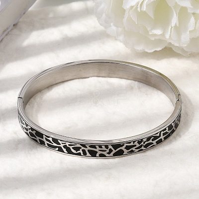304 Stainless Steel Enamel Hinged Bangles BJEW-D408-19P-1