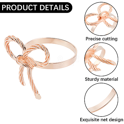Bowknot Iron Napkin Rings DIY-WH20007-680RG-1