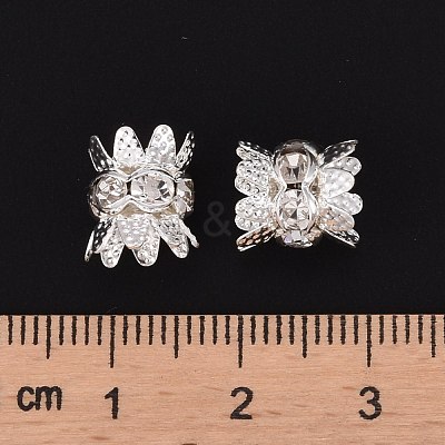 Brass Rhinestone Bead Caps X-RB-H042-14-1