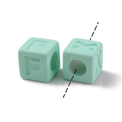 Rubberized Style Transparent Acrylic Beads OACR-K007-014B-1