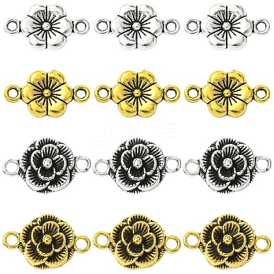80Pcs 4 Styles Tibetan Style Links/Connectors TIBEB-YW0001-39-1