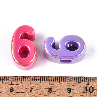 UV Plating Opaque Acrylic European Beads PACR-T017-10F-1