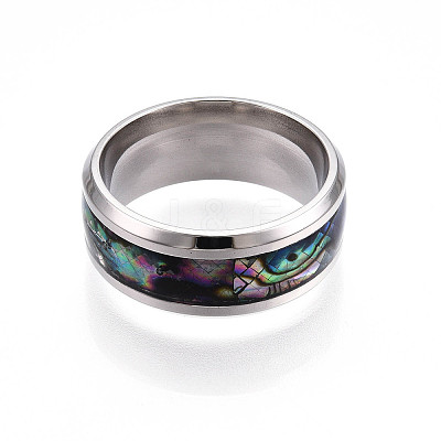 201 Stainless Steel Wide Band Finger Rings RJEW-T005-6-07-1