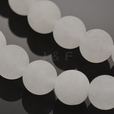 Natural White Jade Round Beads Strands G-D662-6mm-1