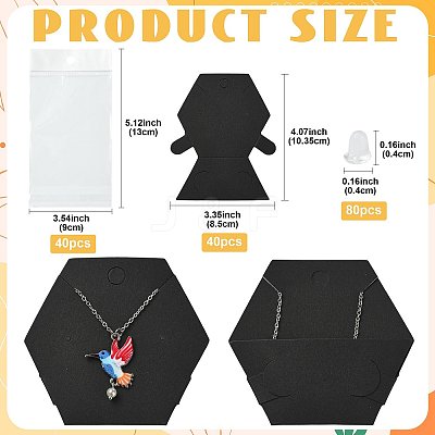 40Pcs Paper Jewelry Display Cards CDIS-FS0001-32A-1
