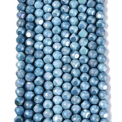 Ombre Effect Dyed Electroplate Opaque Glass Beads Strands EGLA-Q130-01A-07-1