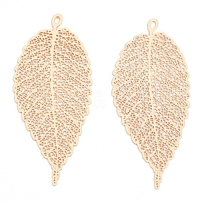 Rack Plating Brass Filigree Big Pendants X-KKC-T001-55KC-1